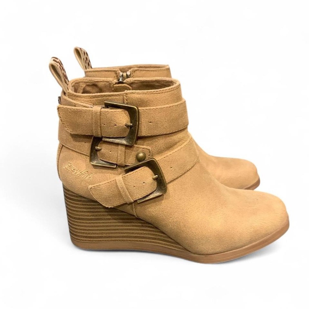 Tan Wedge Ankle Boots
